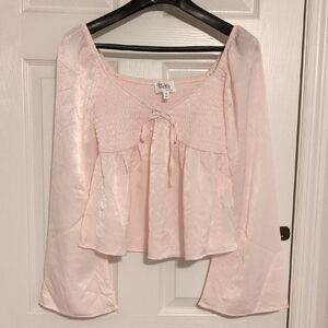 Light Pink Smocked Blouse